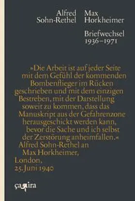 Horkheimer / Sohn-Rethel / Brandner |  Briefwechsel 1936-1971 | Buch |  Sack Fachmedien