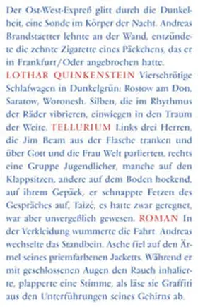 Quinkenstein |  Tellurium | Buch |  Sack Fachmedien