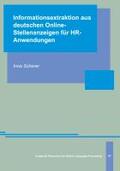 Scherer |  Informationsextraktion aus deutschen Online-Stellenanzeigen für HR-Anwendungen | Buch |  Sack Fachmedien