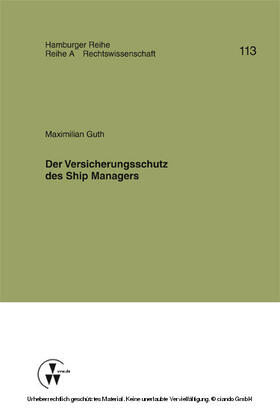 Guth / Koch / Werber | Der Versicherungsschutz des Ship Managers | E-Book | sack.de