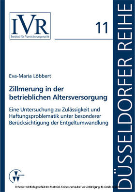 Löbbert / Looschelders / Michael | Zillmerung in der betrieblichen Altersversorgung | E-Book | sack.de