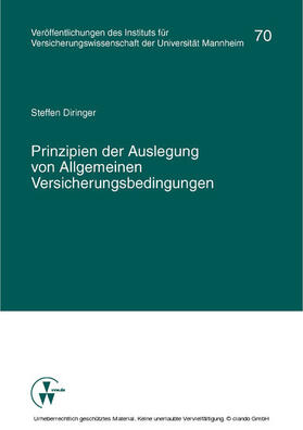 Diringer / Albrecht / Bartels | Prinzipien der Auslegung von Allgemeinen Versicherungsbedingungen | E-Book | sack.de