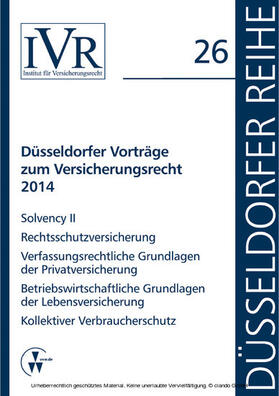 Looschelders / Michael | Düsseldorfer Vorträge zum Versicherungsrecht 2014 | E-Book | sack.de