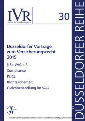 Looschelders / Michael | Düsseldorfer Vorträge zum Versicherungsrecht 2015 | E-Book | sack.de