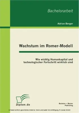 Berger |  Wachstum im Romer-Modell | eBook | Sack Fachmedien