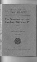  Der Ökonomische Staat Landgraf Wilhelms IV. | Buch |  Sack Fachmedien