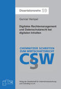 Hempel |  Digitales Rechtemanagement und Datenschutzrecht bei digitalen Inhalten | Buch |  Sack Fachmedien
