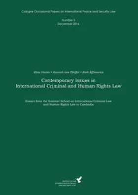 Kreß / Behmer / Effinowicz | Contemporary Issues in International Criminal and Human Rights Law | Buch | 978-3-86376-187-5 | sack.de