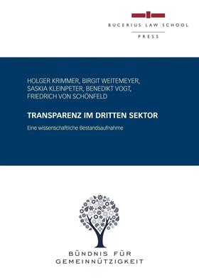 Weitemeyer / für Gemeinnützigkeit / Krimmer |  Transparenz im Dritten Sektor | Buch |  Sack Fachmedien