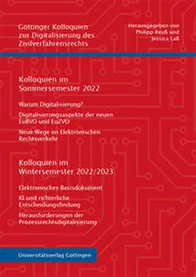 Reuß / Laß |  Kolloquien im Sommersemester 2022 | Kolloquien im Wintersemester 2022/2023 | Buch |  Sack Fachmedien