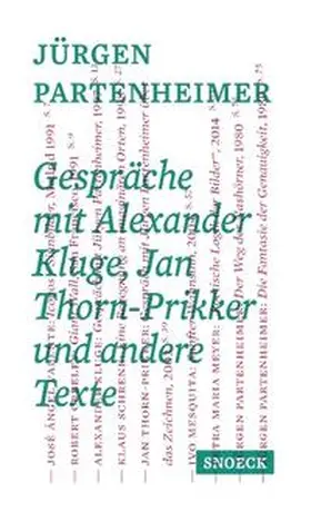 Häusler Contemporary |  Jürgen Partenheimer: Gespräche mit Alexander Kluge, Jan Thorn-Prikker und andere Texte | Buch |  Sack Fachmedien