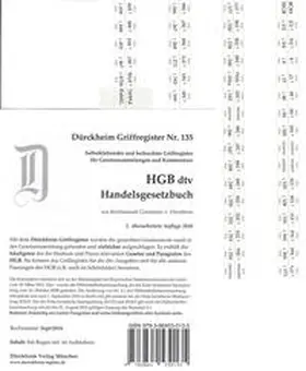 Dürckheim |  HGB im dtv Dürckheim-Griffregister Nr. 135 (Nachdruck 2017) | Buch |  Sack Fachmedien