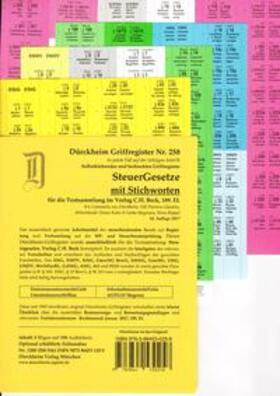 Glaubitz / Dürckheim / Rüppel | Dürckheim-Register - Steuergesetze mit Stichworten  | Sonstiges | 978-3-86453-025-8 | sack.de