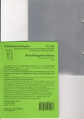 Dürckheim |  50 DürckheimRegister®-FOLIEN für STEUERGESETZE u.a; zum Einheften und Unterteilen der Gesetzessammlungen | Buch |  Sack Fachmedien