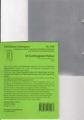 Dürckheim | 50 DürckheimRegister®-FOLIEN für STEUERGESETZE u.a; zum Einheften und Unterteilen der Gesetzessammlungen | Buch | 978-3-86453-118-7 | sack.de