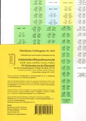 Glaubitz / Dürckheim / Hartmann |  BILANZSTEUERRECHT (AktG, GmbHG, HGB, UmwG), 94 Griffregister Nr. 1613 mit Stichworten für das Steuerberaterexamen (2017/2018). | Loseblattwerk |  Sack Fachmedien