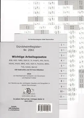 Dürckheim |  DürckheimRegister® ARBEITSGESETZE (2023) | Buch |  Sack Fachmedien