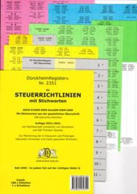 Glaubitz / Dürckheim |  DürckheimRegister® STEUERRICHTLINIEN mit STICHWORTEN aus der gesetzlichen Überschrift - 2021/2022 | Sonstiges |  Sack Fachmedien