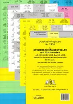 Glaubitz / Dürckheim | DürckheimRegister® STEUERFACHANGESTELLTE mit Stichworten Nr. 2436 | Sonstiges | 978-3-86453-243-6 | sack.de