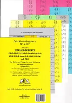 Glaubitz / Dürckheim |  DürckheimRegister® Steuergesetze EStG-EStDV-Erb-StG-GewStG-AStG-LStG-KStG-UmwStG-UStF-UStDV-AO-FGO | Buch |  Sack Fachmedien