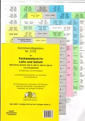 Dürckheim |  DürckheimRegister® - Fachassistent LOHN U GEHALT(ArbR-SGB) Nr. 2733 (2023) | Sonstiges |  Sack Fachmedien