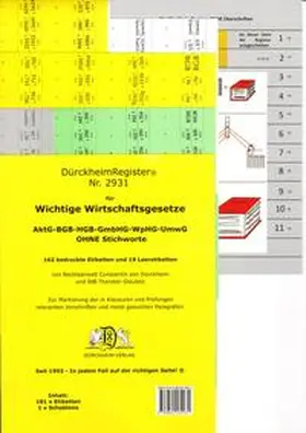 Glaubitz / Dürckheim |  DürckheimRegister® WICHTIGE WIRTSCHAFTSGESETZE (BGB, HGB, GmbHG, AktG, UmwG) §§ und Gesetze OHNE Stichworte | Sonstiges |  Sack Fachmedien