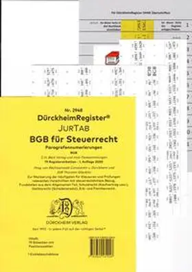 Dürckheim / Glaubitz |  DürckheimRegister® BGB im Steuerrecht, Gesetze und §§ , OHNE Stichworte | Sonstiges |  Sack Fachmedien