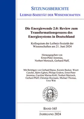 Jeremias / Mertzsch / Pfaff |  Die Energiewende 2.0: Review zum Transformationsprozess des Energiesystems in Deutschland | Buch |  Sack Fachmedien