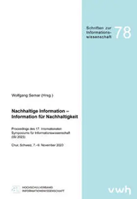 Semar |  Nachhaltige Information — Information für Nachhaltigkeit | Buch |  Sack Fachmedien