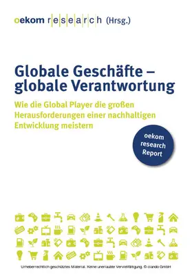 e.V. |  Globale Geschäfte – globale Verantwortung | eBook | Sack Fachmedien
