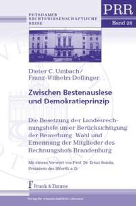 Umbach / Dollinger | Zwischen Bestenauslese und Demokratieprinzip | Buch | 978-3-86596-136-5 | sack.de
