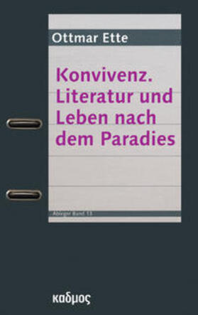 Ette |  Konvivenz. Literatur und Leben nach dem Paradies | Buch |  Sack Fachmedien