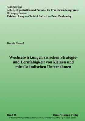 Menzel |  Wechselwirkungen zwischen Strategie- und Lernfähigkeit von kleinen und mittelständischen Unternehmen | eBook | Sack Fachmedien