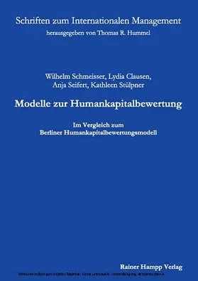 Schmeisser / Clausen / Seifert |  Modelle zur Humankapitalbewertung | eBook | Sack Fachmedien