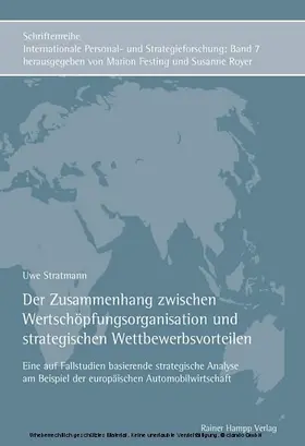Stratmann |  Der Zusammenhang zwischen Wertschöpfungsorganisation und strategischen Wettbewerbsvorteilen | eBook | Sack Fachmedien