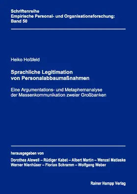 Hoßfeld |  Sprachliche Legitimation von Personalabbaumaßnahmen | Buch |  Sack Fachmedien