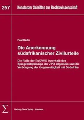 Bäder |  Die Anerkennung südafrikanischer Zivilurteile | Buch |  Sack Fachmedien