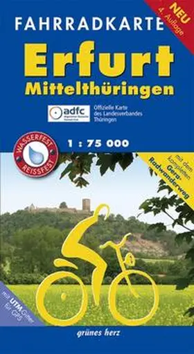 Gebhardt |  Erfurt - Mittelthüringen 1 : 75 000 Fahrradkarte | Sonstiges |  Sack Fachmedien