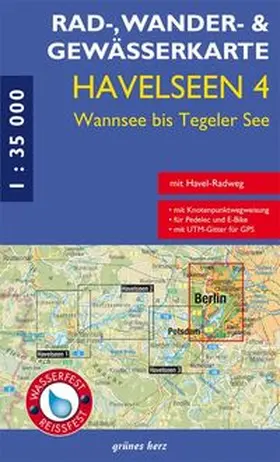 Gebhardt |  Rad-, Wander- und Gewässerkarte Havelseen 4: Wannsee bis Tegeler See | Sonstiges |  Sack Fachmedien