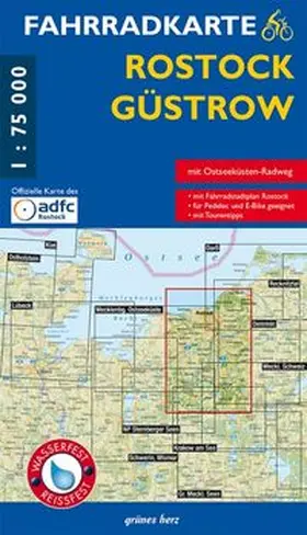 Gebhardt |  Fahrradkarte Rostock, Güstrow 1 : 75 000 | Sonstiges |  Sack Fachmedien