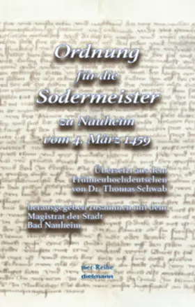 Schwab / Magistrat |  Ordnung für die Sodermeister | Buch |  Sack Fachmedien
