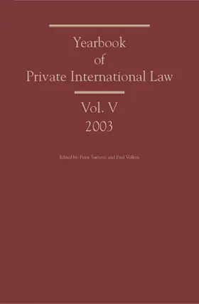 Sarcevic / Volken / The Swiss Institute of Comparative Law |  2003 | eBook | Sack Fachmedien