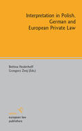 Heiderhoff / Zmij |  Interpretation in Polish, German and European Private Law | eBook | Sack Fachmedien
