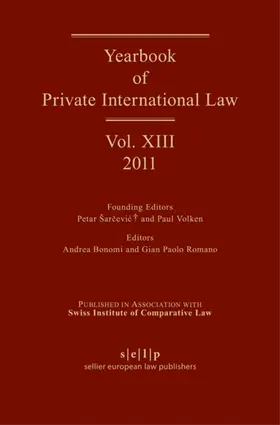 Sarcevic / Bonomi / Romano |  Yearbook of Private International Law | eBook | Sack Fachmedien