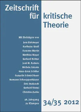Schweppenhäuser / Kramer |  Zeitschrift für kritische Theorie / Zeitschrift für kritische Theorie, Heft 34/35 | Buch |  Sack Fachmedien