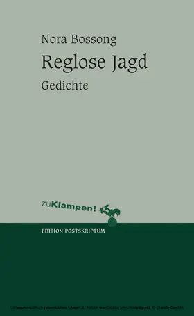 Bossong | Reglose Jagd | E-Book | www.sack.de