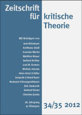 Schweppenhäuser / Kramer |  Zeitschrift für kritische Theorie / Zeitschrift für kritische Theorie, Heft 34/35 | eBook | Sack Fachmedien