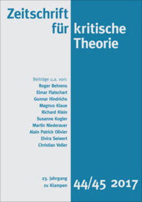 Schweppenhäuser / Kramer / Behrens |  Zeitschrift für kritische Theorie / Zeitschrift für kritische Theorie, Heft 44/45 | eBook | Sack Fachmedien