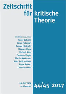 Schweppenhäuser / Olivier / Kramer |  Zeitschrift für kritische Theorie / Zeitschrift für kritische Theorie, Heft 44/45 | eBook | Sack Fachmedien