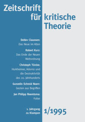 Schweppenhäuser / Bock / Kramer |  Zeitschrift für kritische Theorie / Zeitschrift für kritische Theorie, Heft 1 | Buch |  Sack Fachmedien